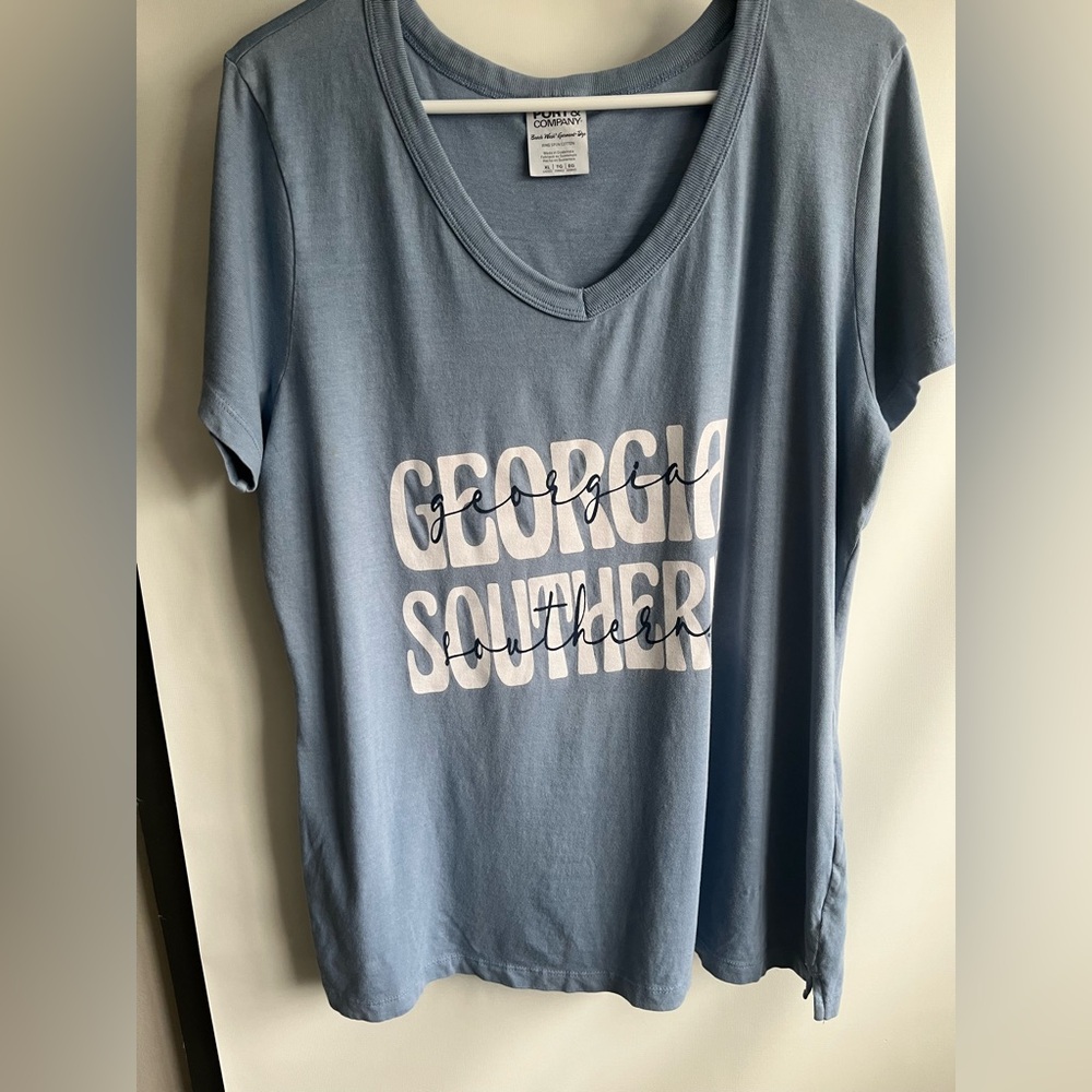 Georgia Southern University Blue Graphic Women's v neck Top